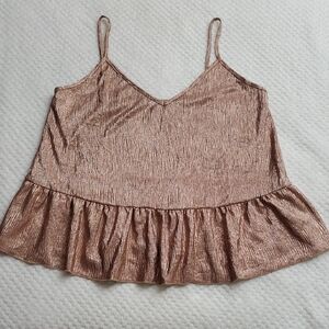 Haute Fox Shimmering Bronze Camisole with Spaghetti Straps